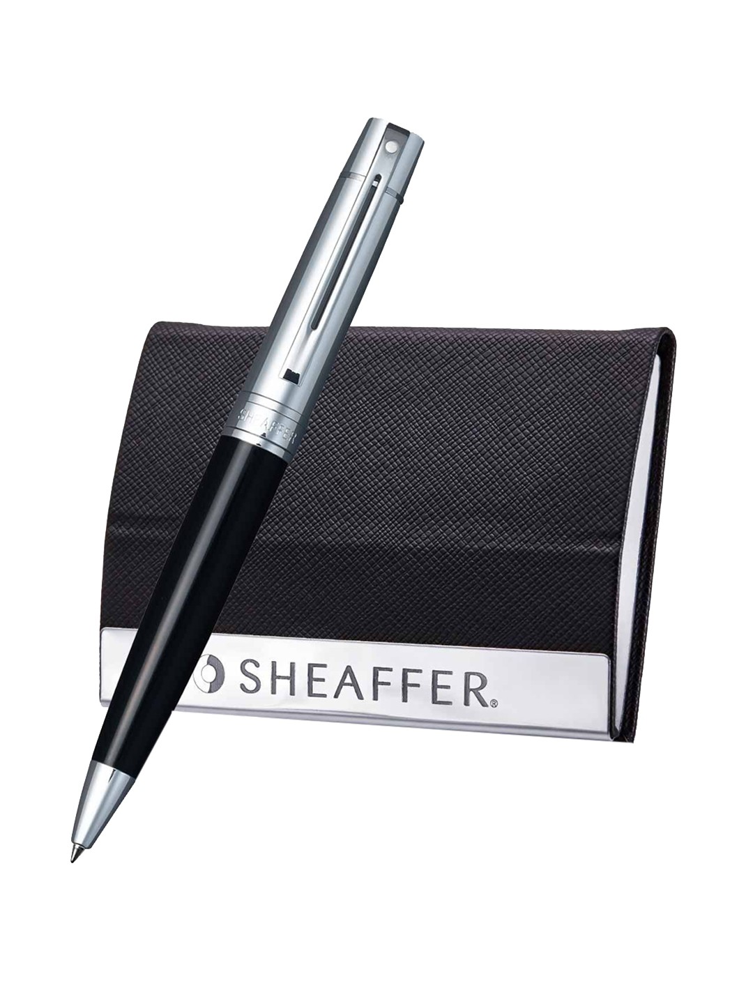 

Sheaffer Black 9314 Ballpoint Pen With Business Card Holder