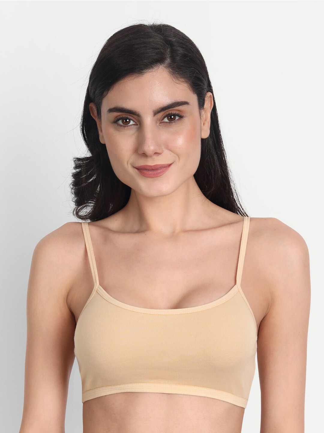 

Aimly Sports Bra Cotton Non-Padded Non-Wired Mid Coverage, Beige