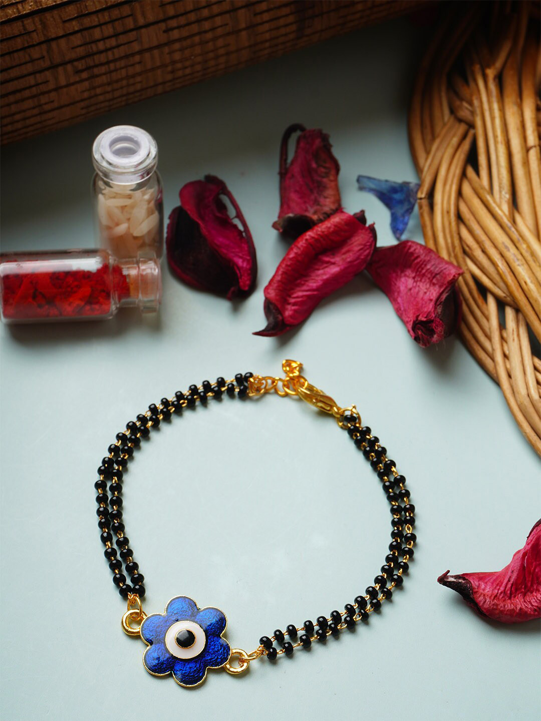 

Ferosh Evil Eye Mangalsutra Beaded Rakhi, Gold