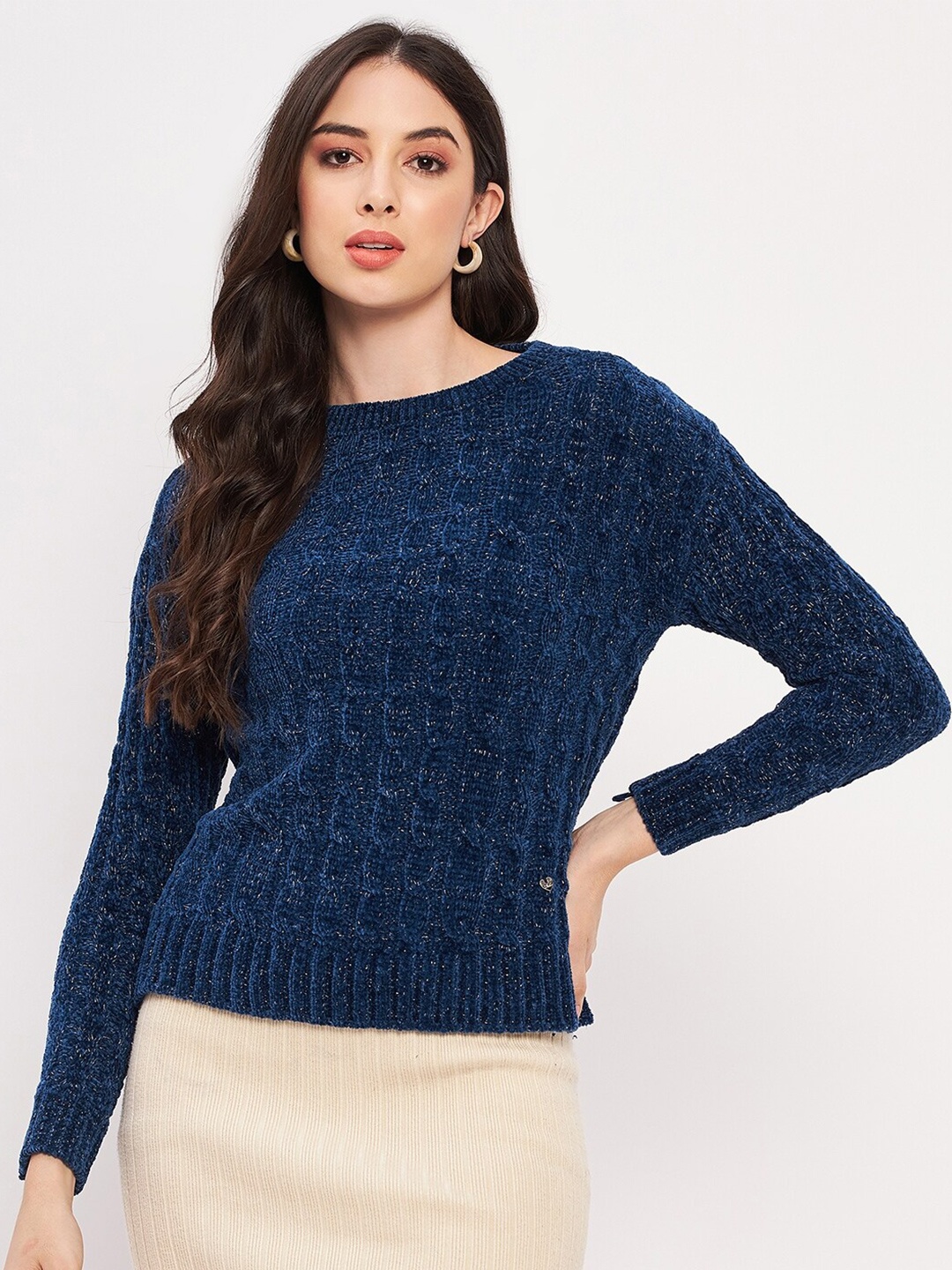 

Duke Self Design Cable Knit Acrylic Pullover, Blue