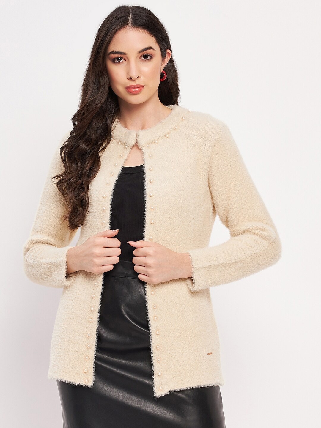 

Duke Women Embellished Cardigan Sweater, Cream