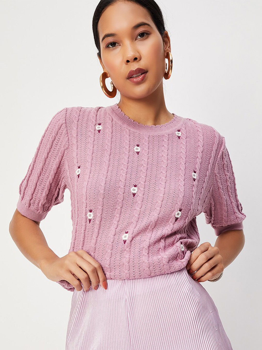 

max Self Designed Casual Top, Pink