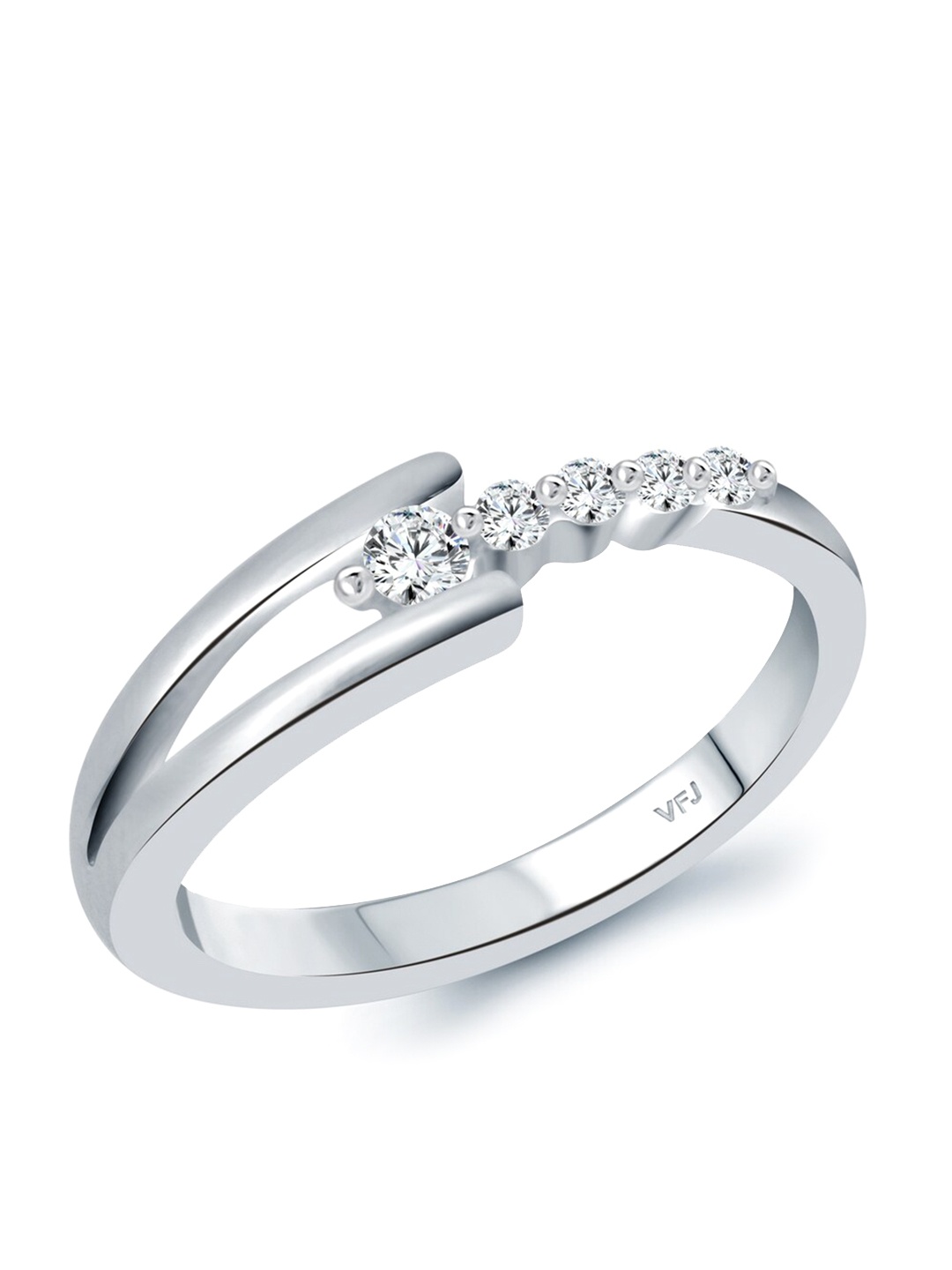 

Vighnaharta Rhodium-Plated CZ-Studded Adjustable Ring, Silver