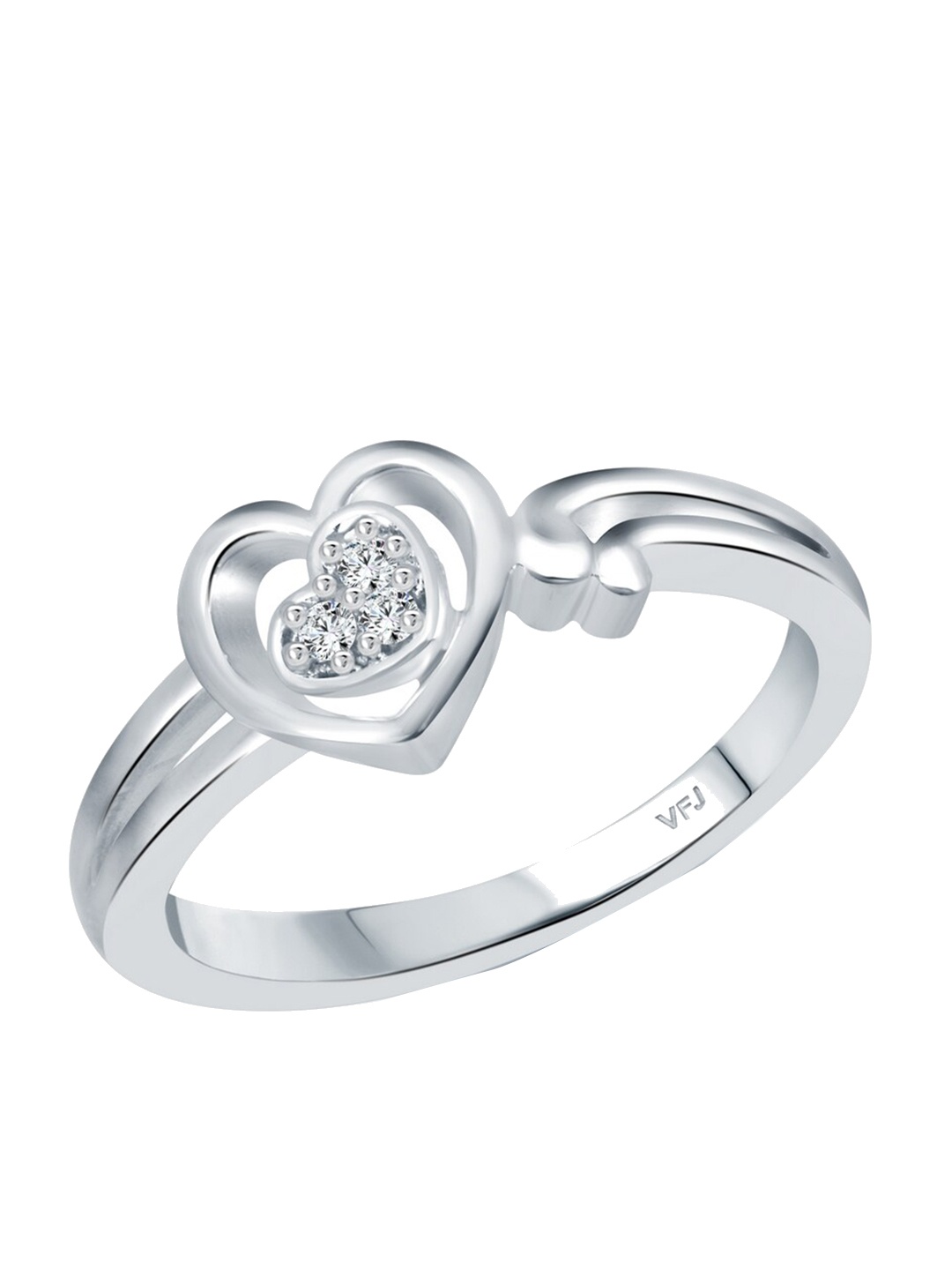 

Vighnaharta Rhodium-Plated CZ-Studded Adjustable Ring, Silver