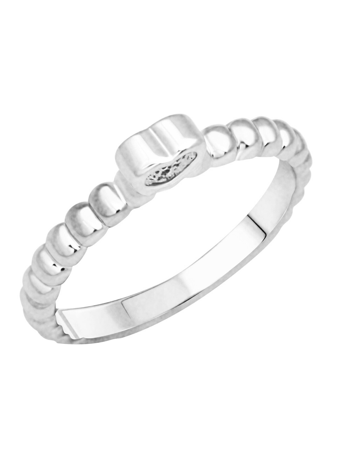 

Vighnaharta Rhodium-Plated CZ-Studded Adjustable Ring, Silver