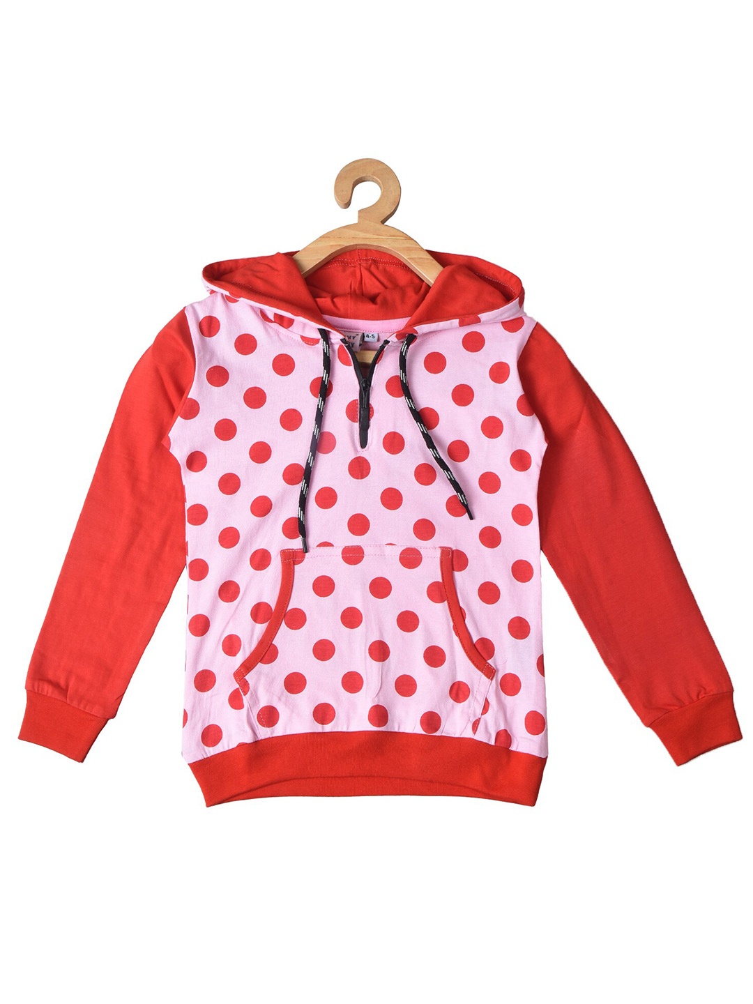 

POMY & JINNY Girls Geometric Printed Hooded Cotton Sweatshirt, Pink