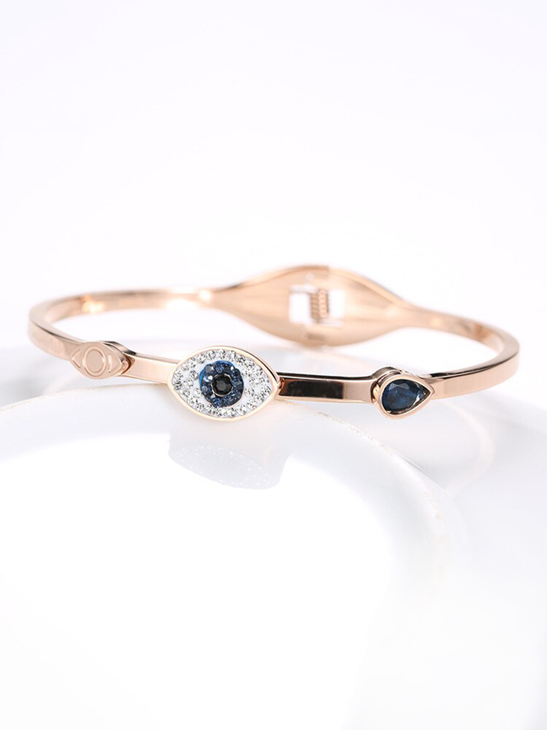 

MYKI Cubic Zirconia Rose Gold-Plated Kada Bracelet