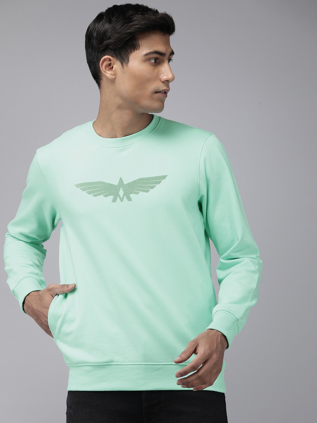

Park Avenue Brand Logo Printed Long Sleeves Sweatshirt, Sea green