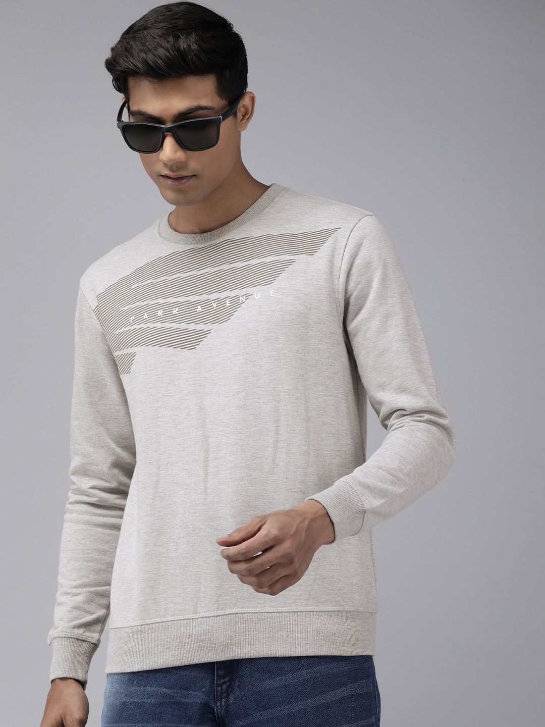 

Park Avenue Geometric Printed Long Sleeves Sweatshirt, Grey
