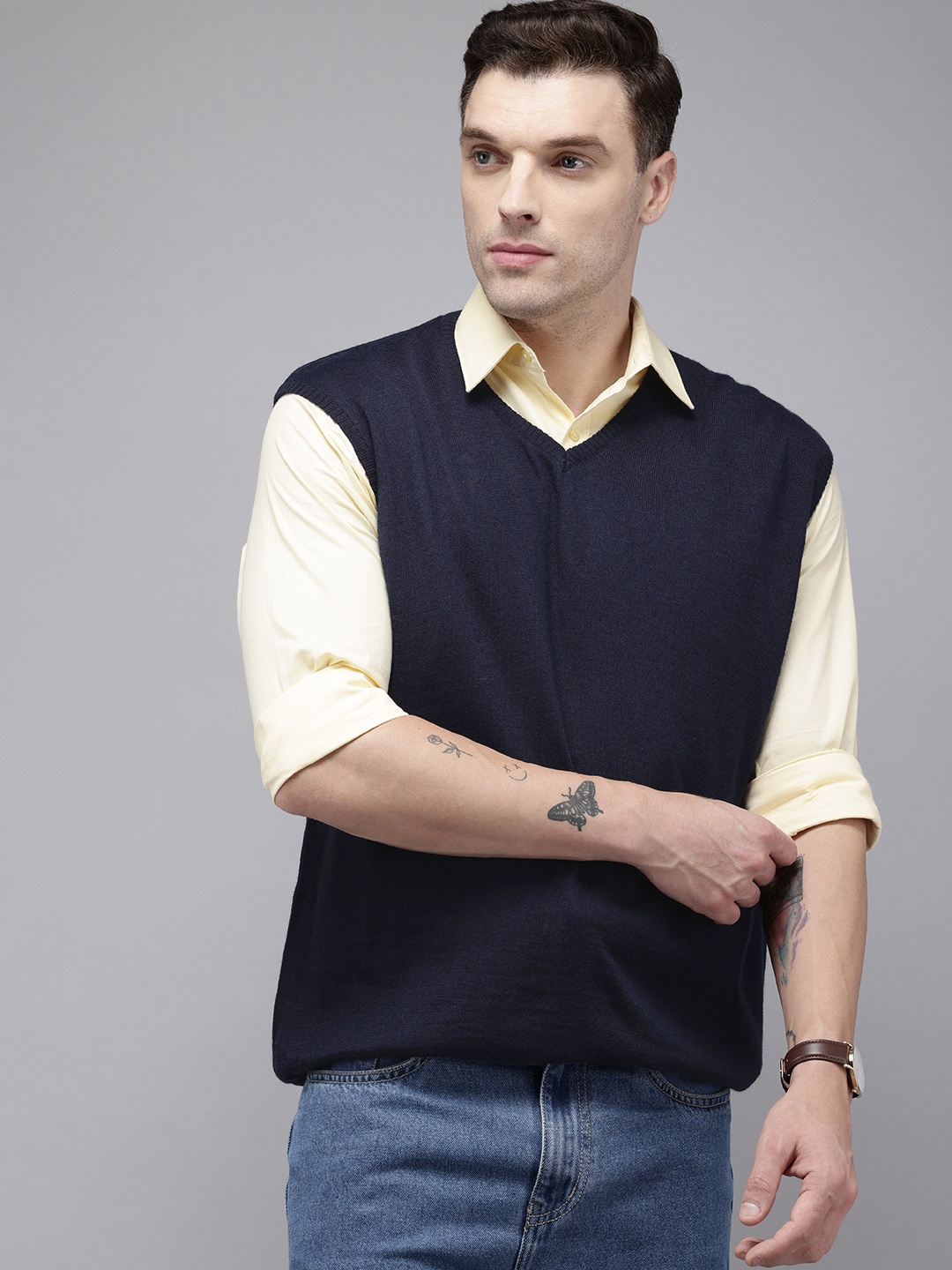 

Park Avenue V-Neck Slim Fit Pullover, Navy blue