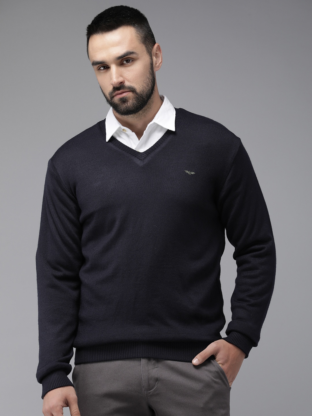 

Park Avenue V-Neck Reversible Pullover, Navy blue