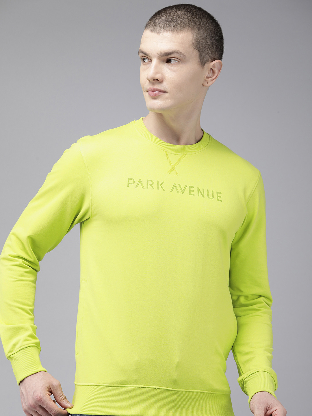 

Park Avenue Brand Logo Printed Sweatshirt, Fluorescent green