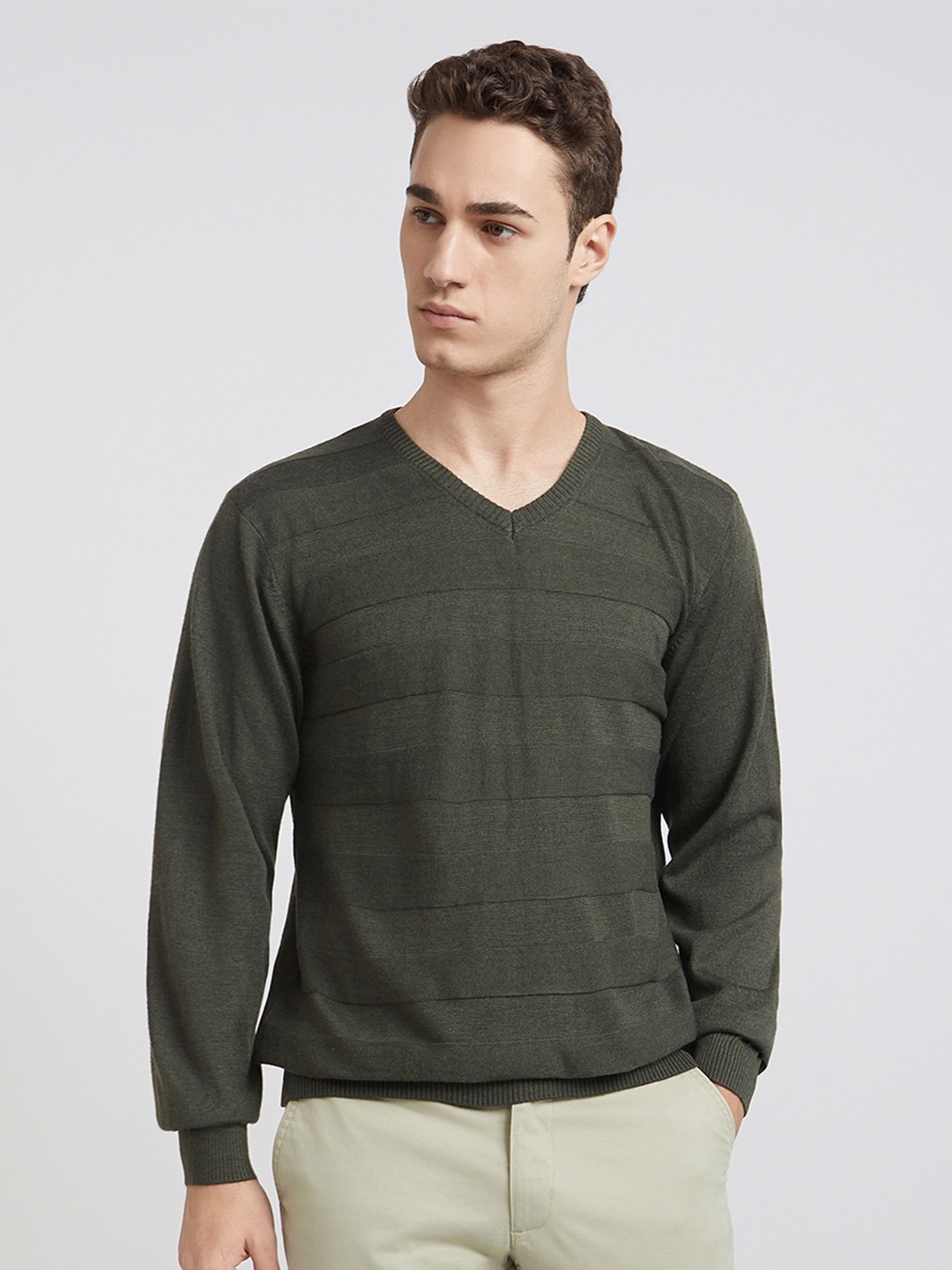 

Park Avenue Striped Pullover, Green