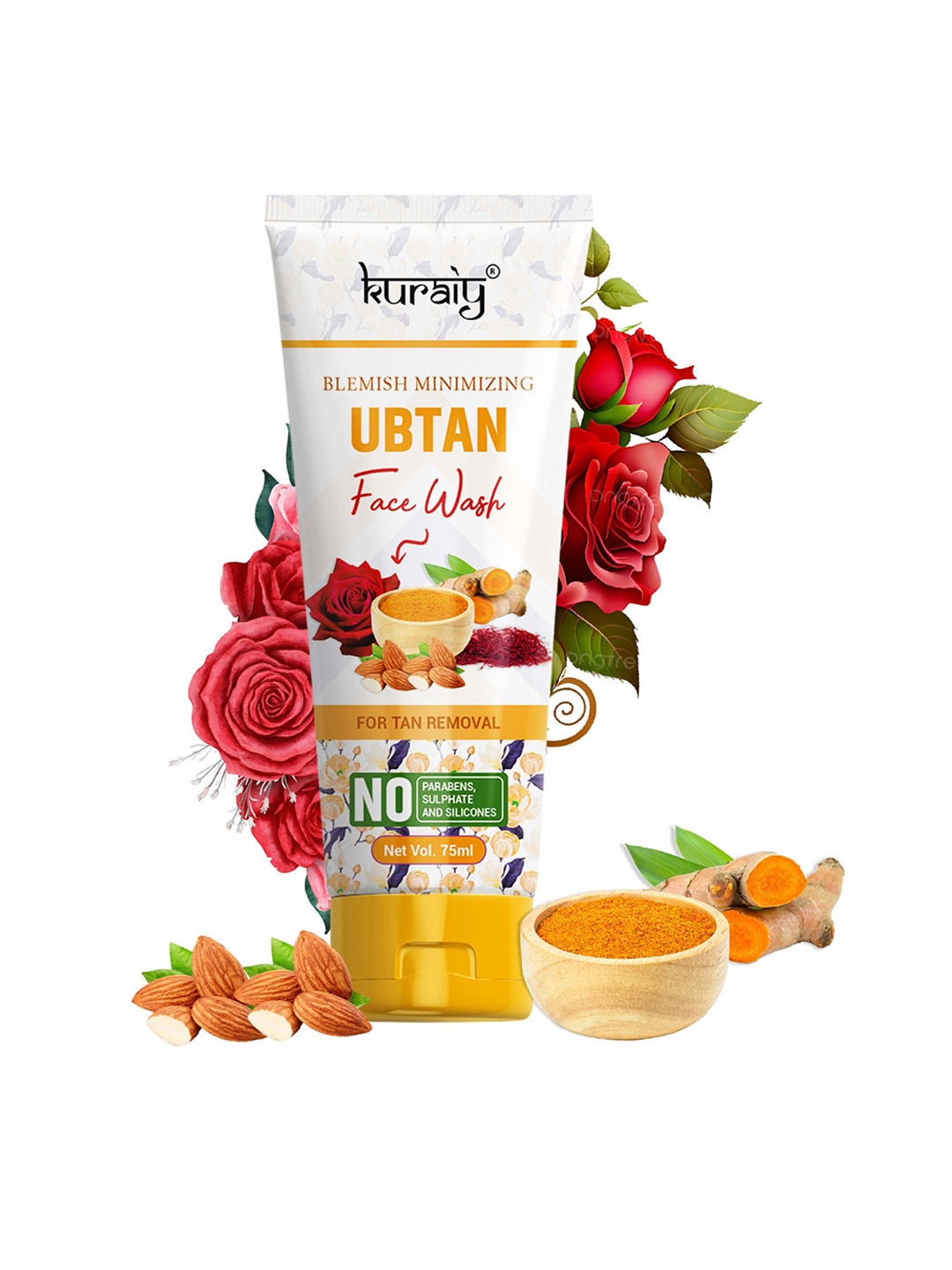 

KURAIY Ubtan Turmeric Natural Face Wash -75ml, White
