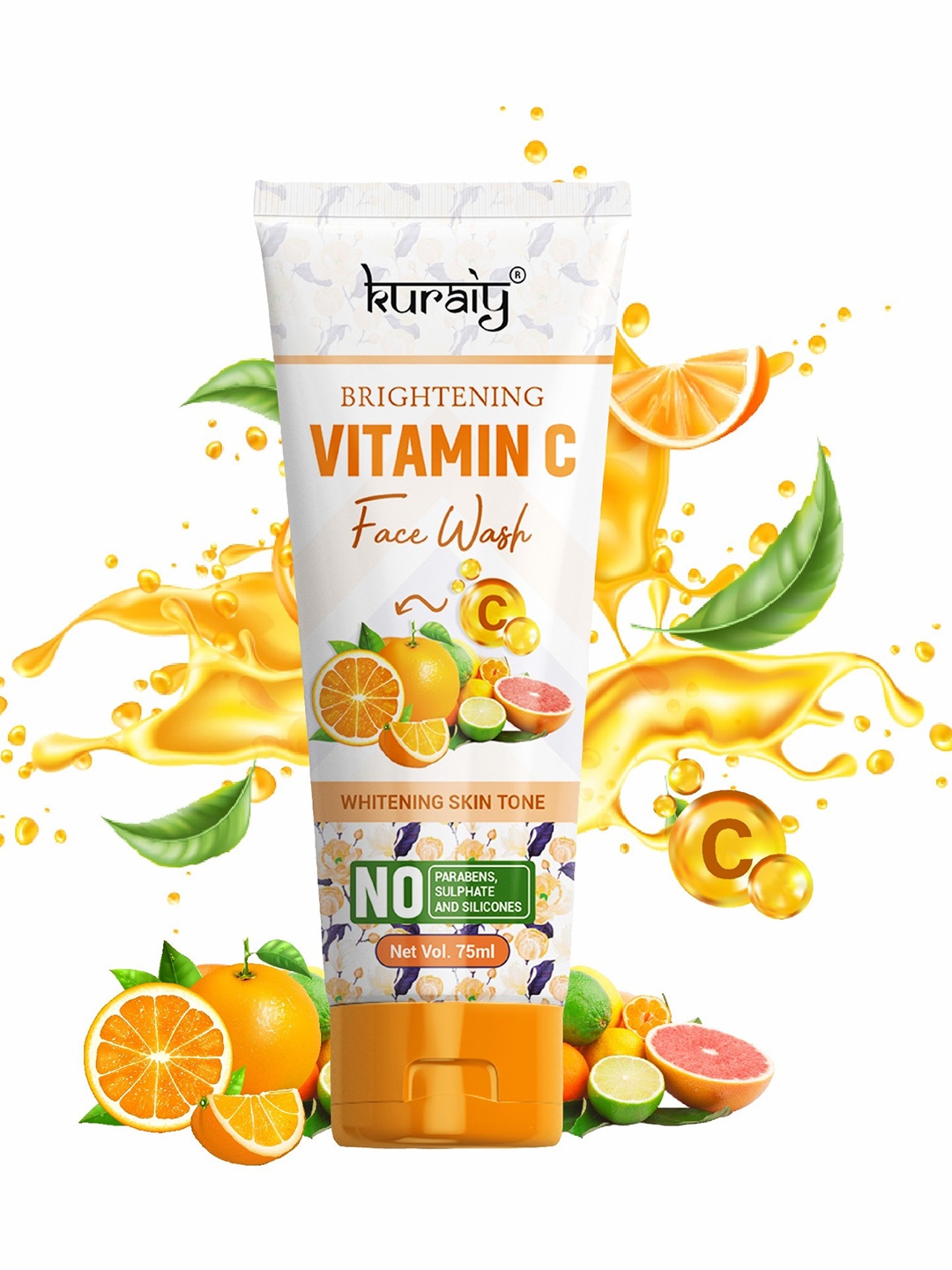 

KURAIY Vitamin C Brightening Face Wash - 75 ml, White