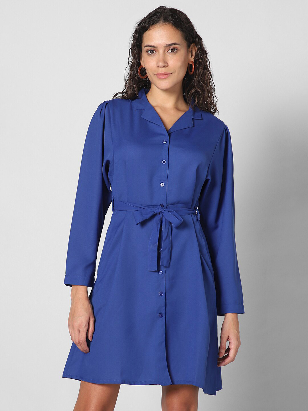 

Pantaloons Knee Length Shirt Dress, Navy blue