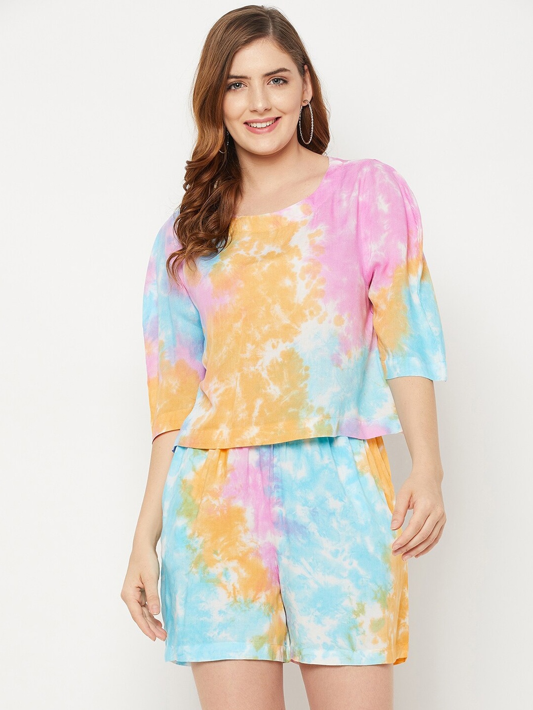 

BAESD Tie & Dyed Top & Shorts, Blue