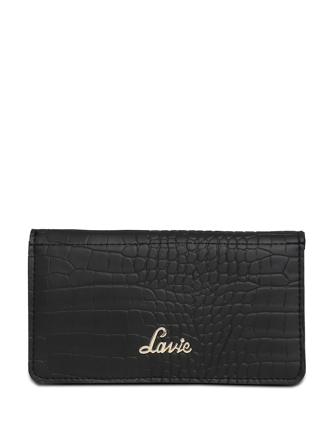 

Lavie Women Textured Two Fold Wallet, Black