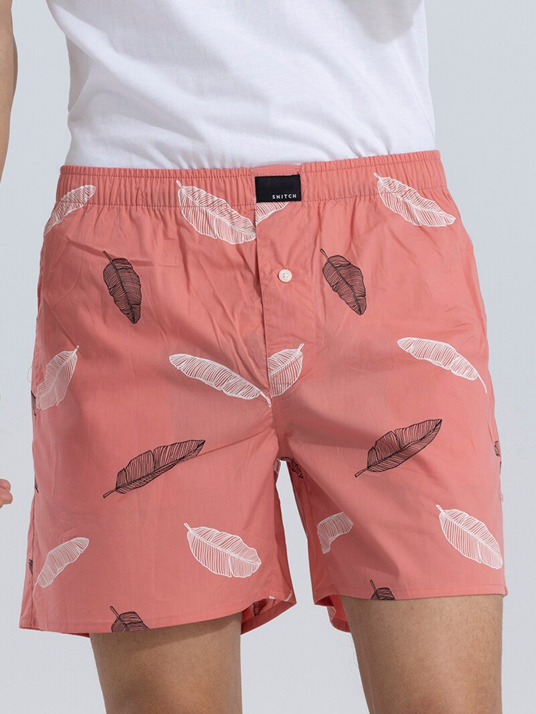 

Snitch Pink Printed Pure Cotton Boxer 4MSBX9202-09-S