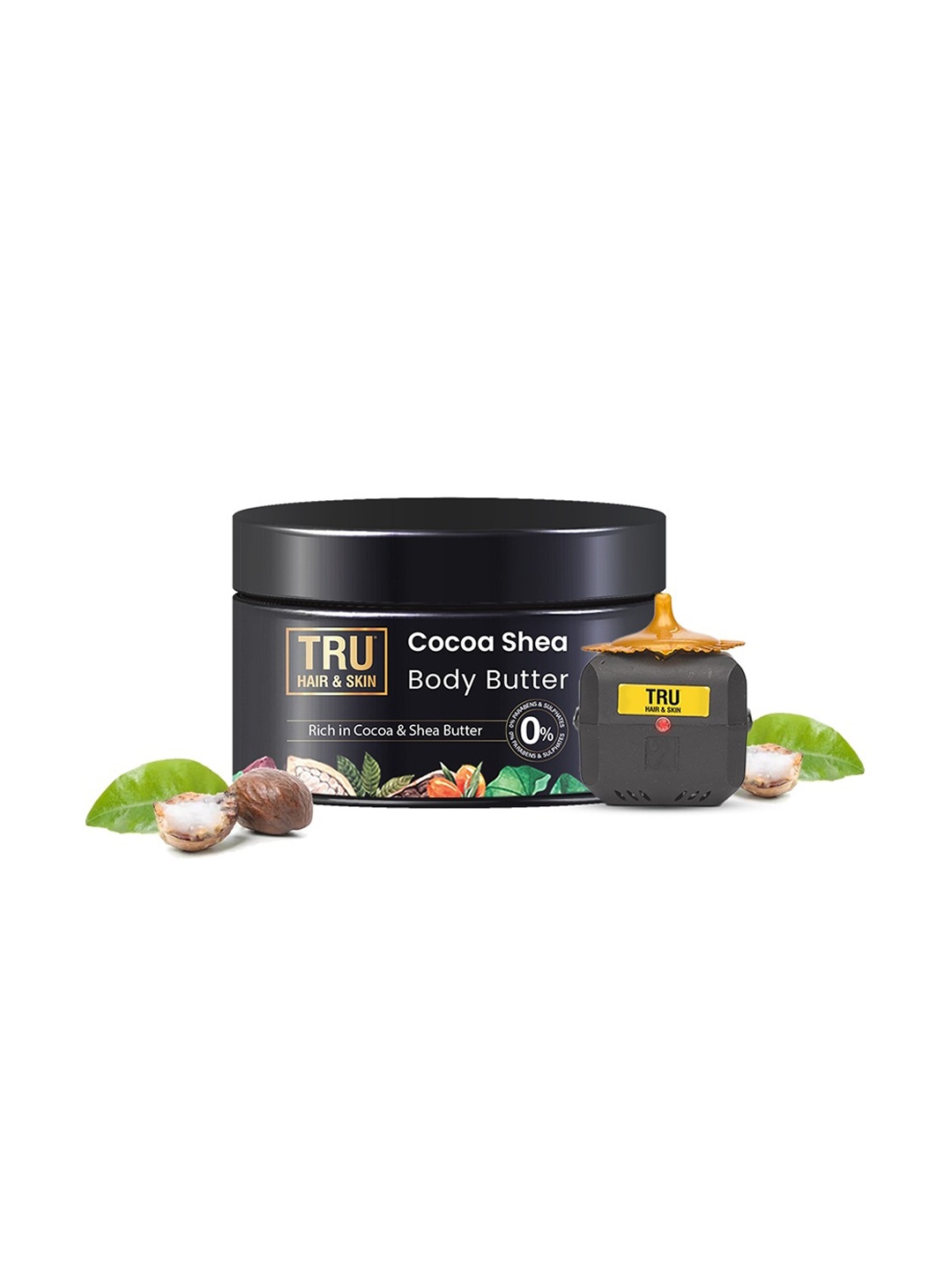

TRU HAIR Skin Cocoa & Shea Body Butter with Free Heater - 100 g, Black