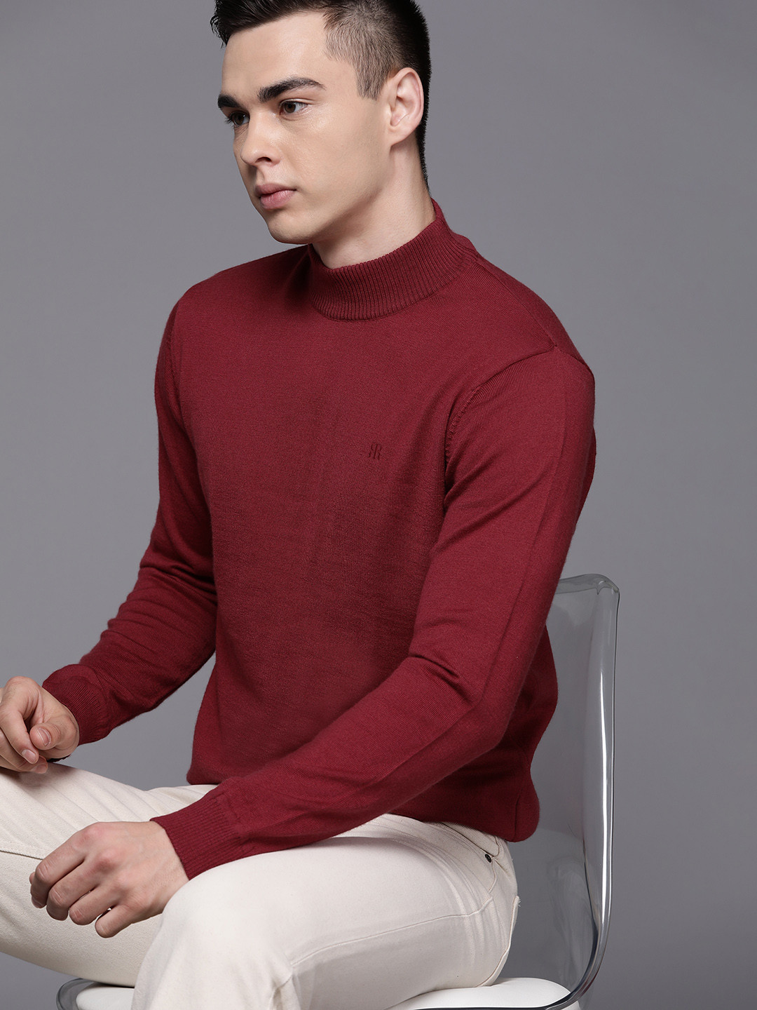 

Raymond High Neck Smart Casual Pullover, Red