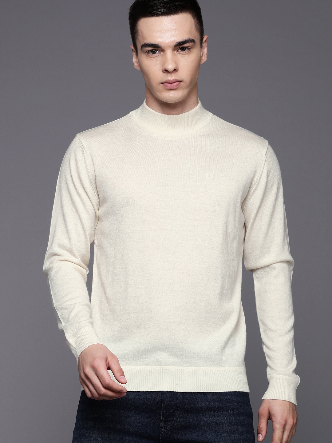 

Raymond Fine-Knit High Neck Pullover, Off white