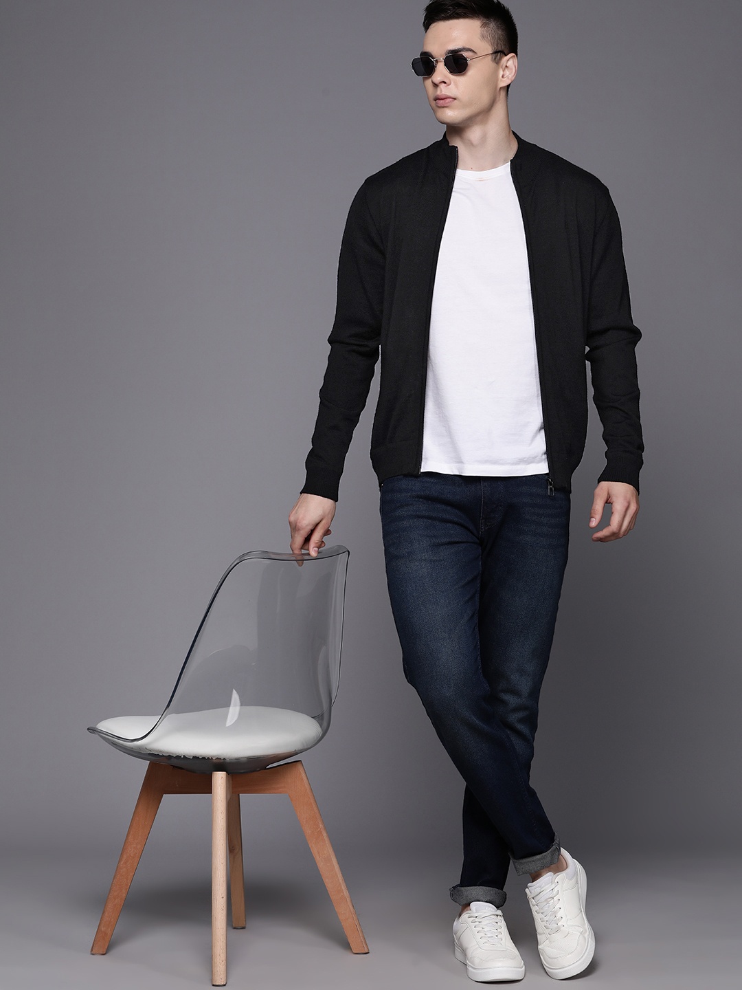 

Raymond Fine-Knit Cardigan, Black