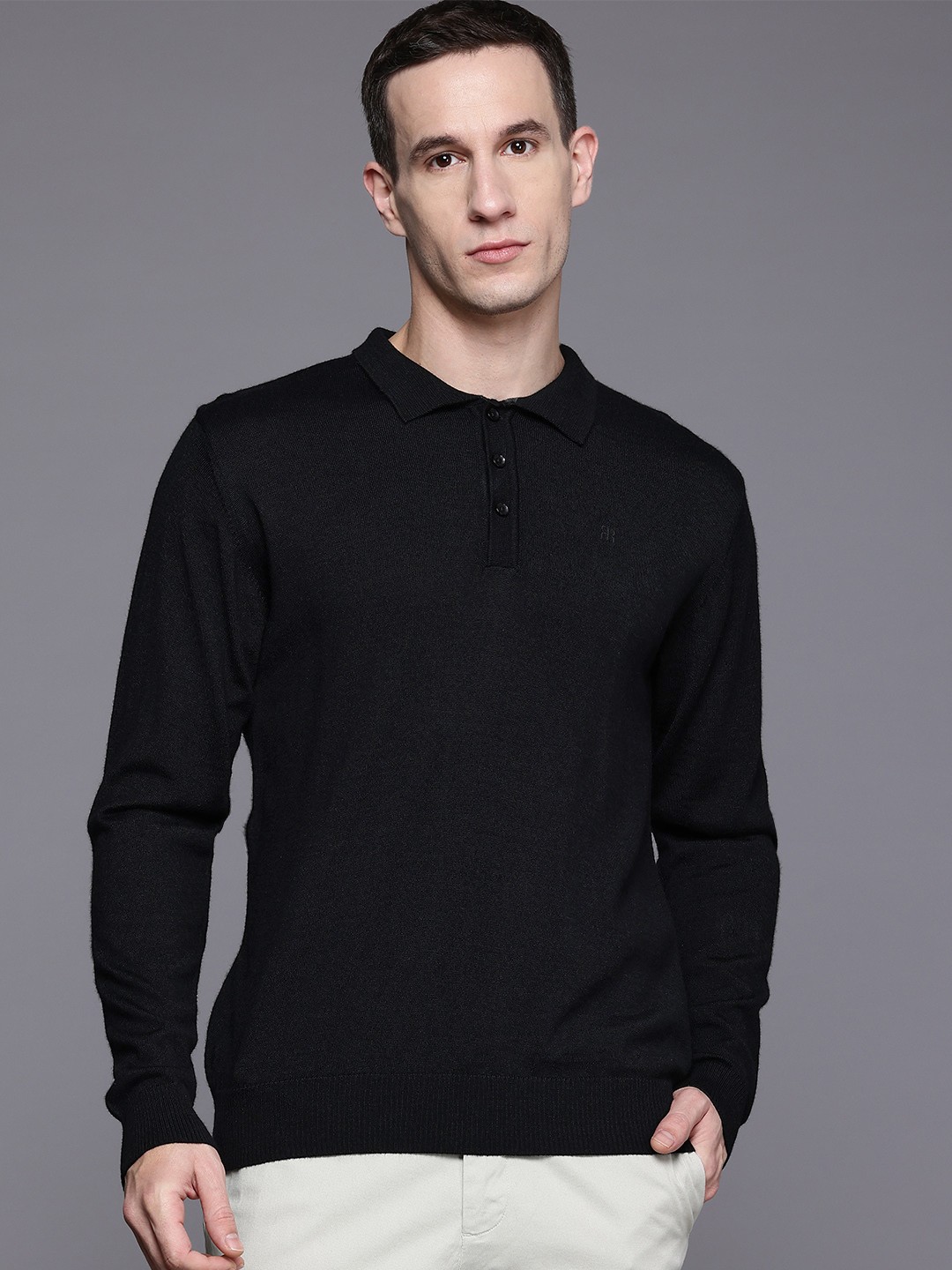 

Raymond Polo Neck Pullover Sweater, Black