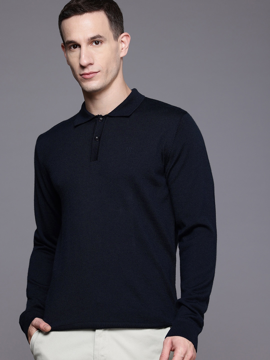 

Raymond Polo Neck Pullover Sweater, Navy blue