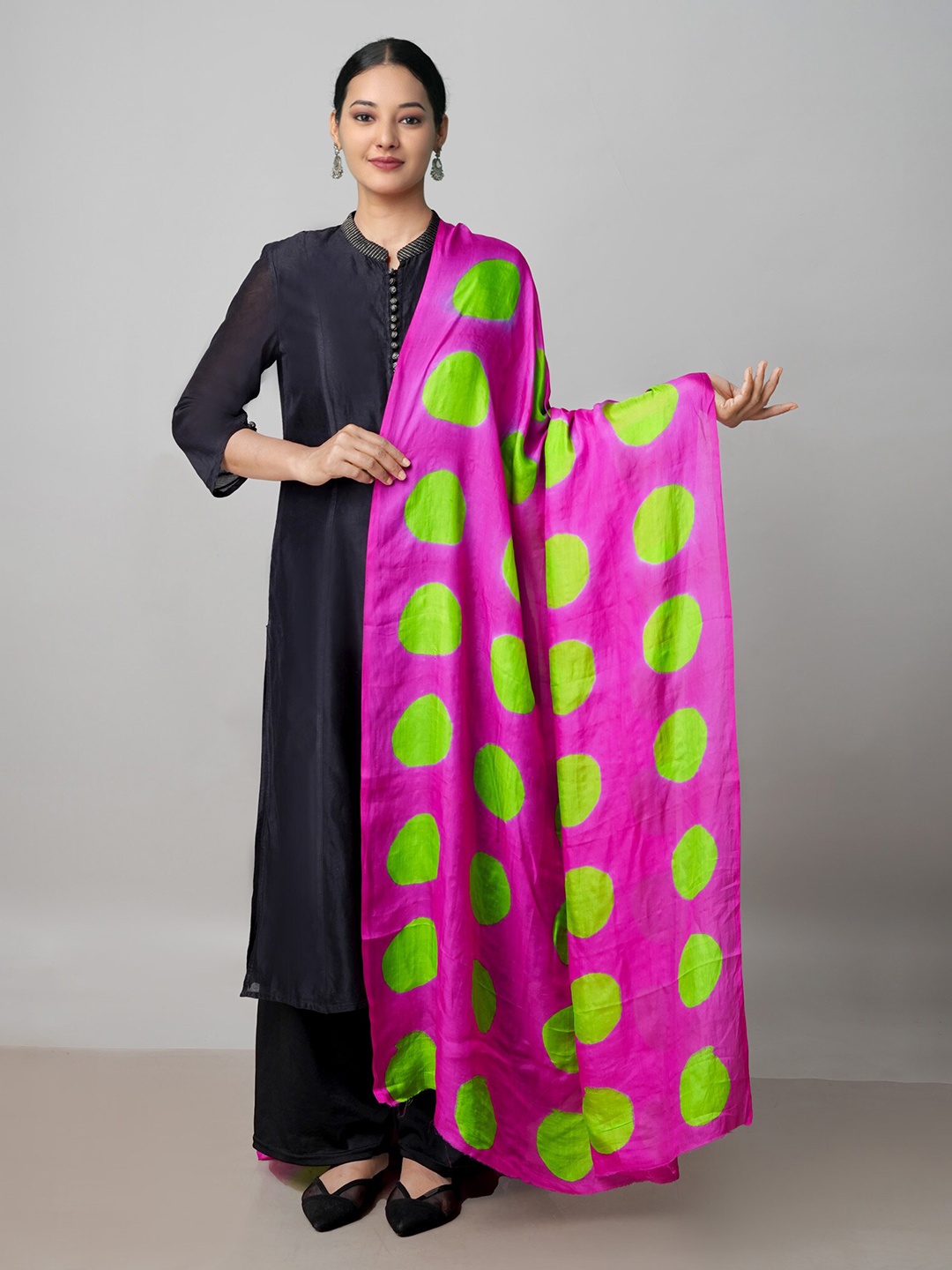 

Unnati Silks Pure Silk Tie and Dyed Dupatta, Pink