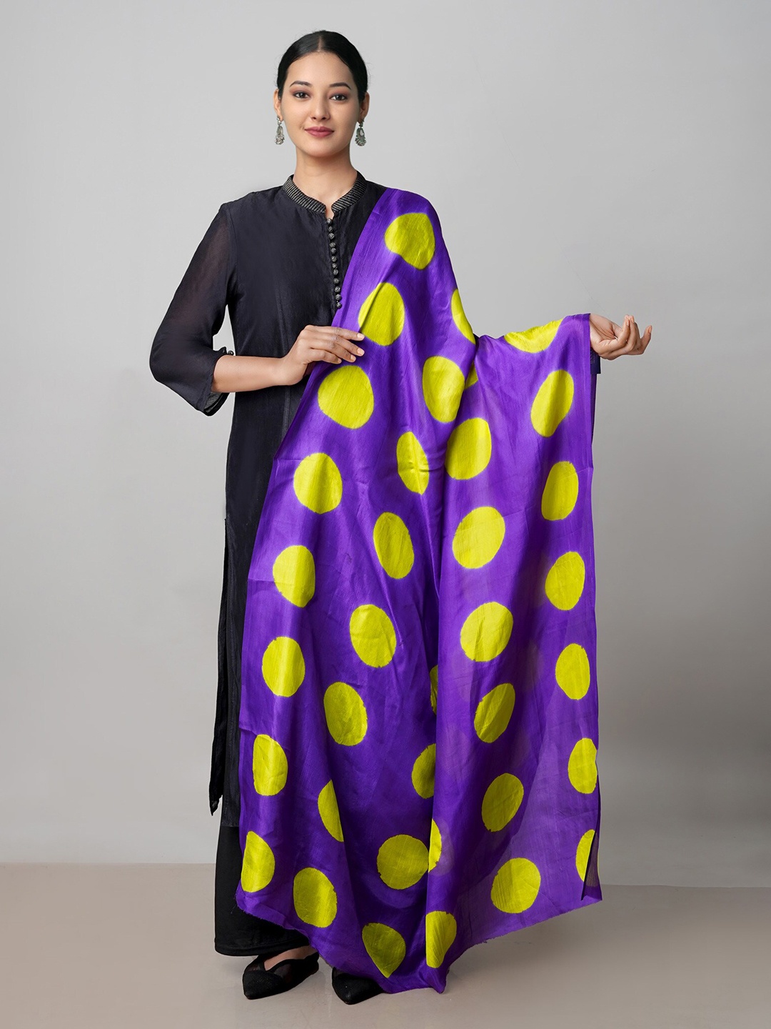 

Unnati Silks Printed Pure Silk Dupatta, Purple
