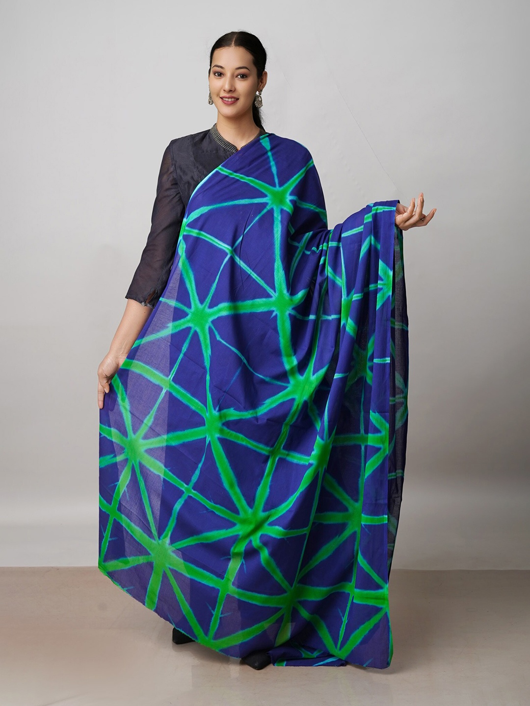 

Unnati Silks Striped Pure Cotton Dupatta, Blue