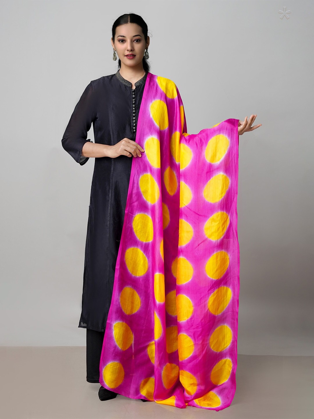 

Unnati Silks Pure Silk Tie and Dyed Dupatta, Pink