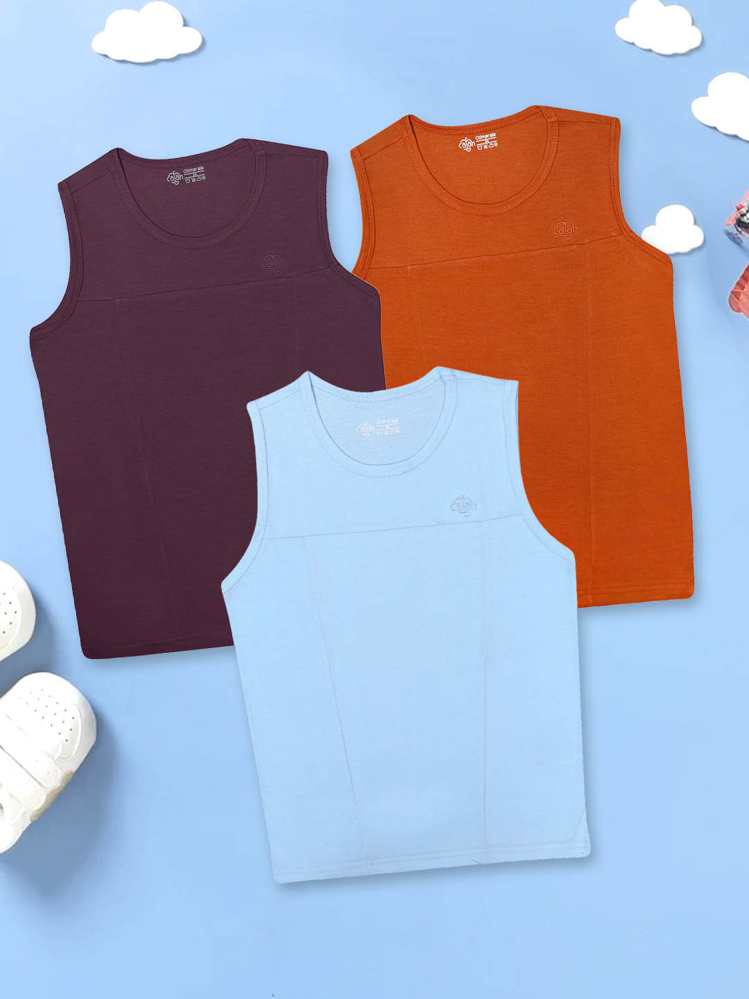 

CHIMPRALA Pack Of 3 Boys Round Neck Casual T-Shirt, Brown