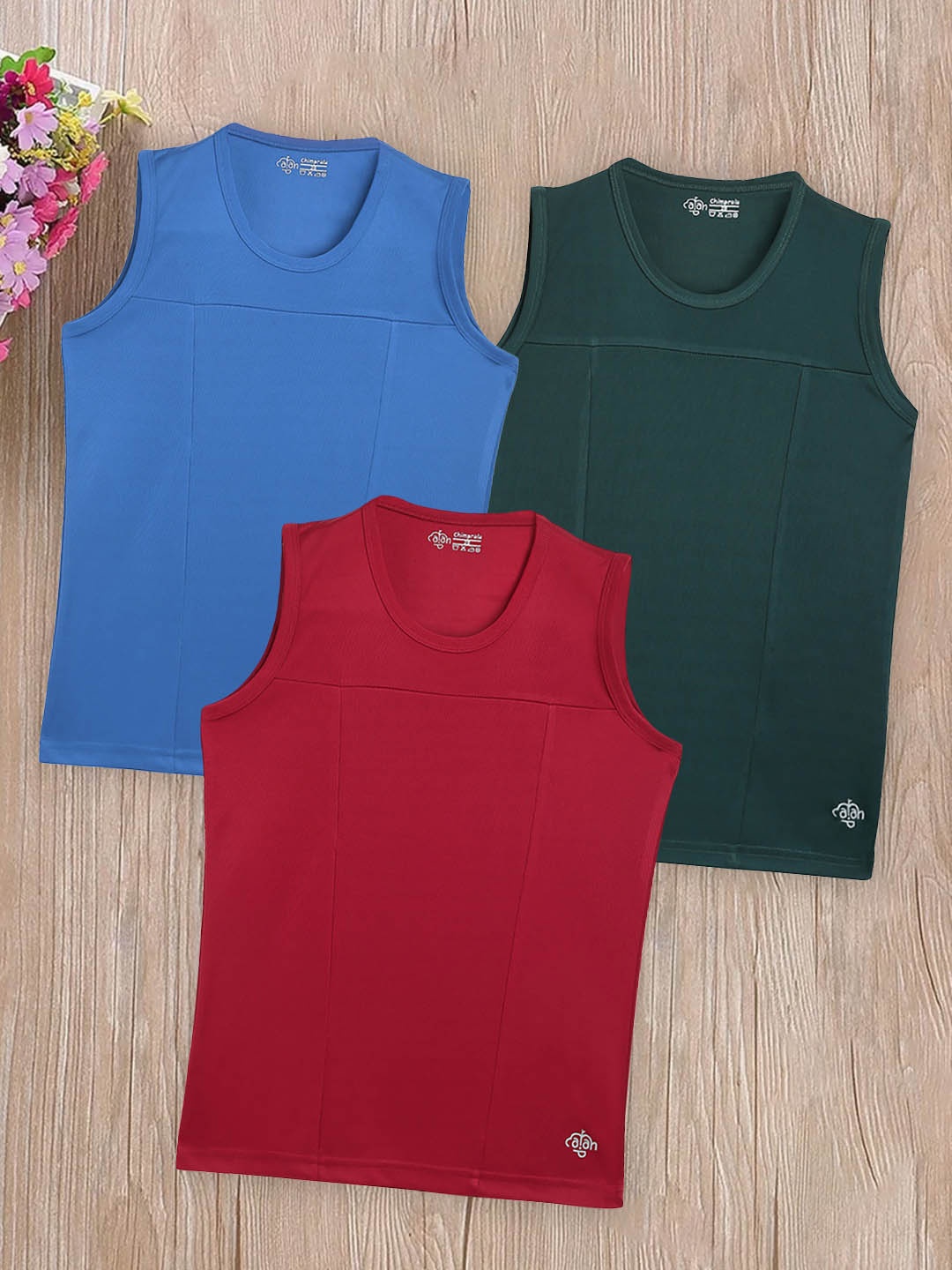 

CHIMPRALA Boys Pack Of 3 Round Neck Regular T-shirt, Blue