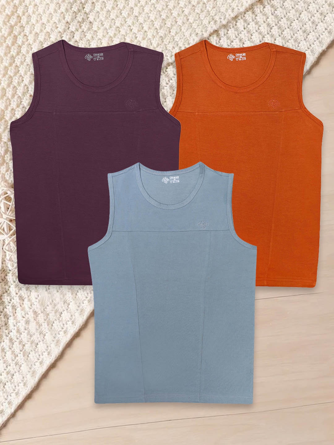 

CHIMPRALA Boys Pack Of 3 Round Neck Regular T-shirt, Purple