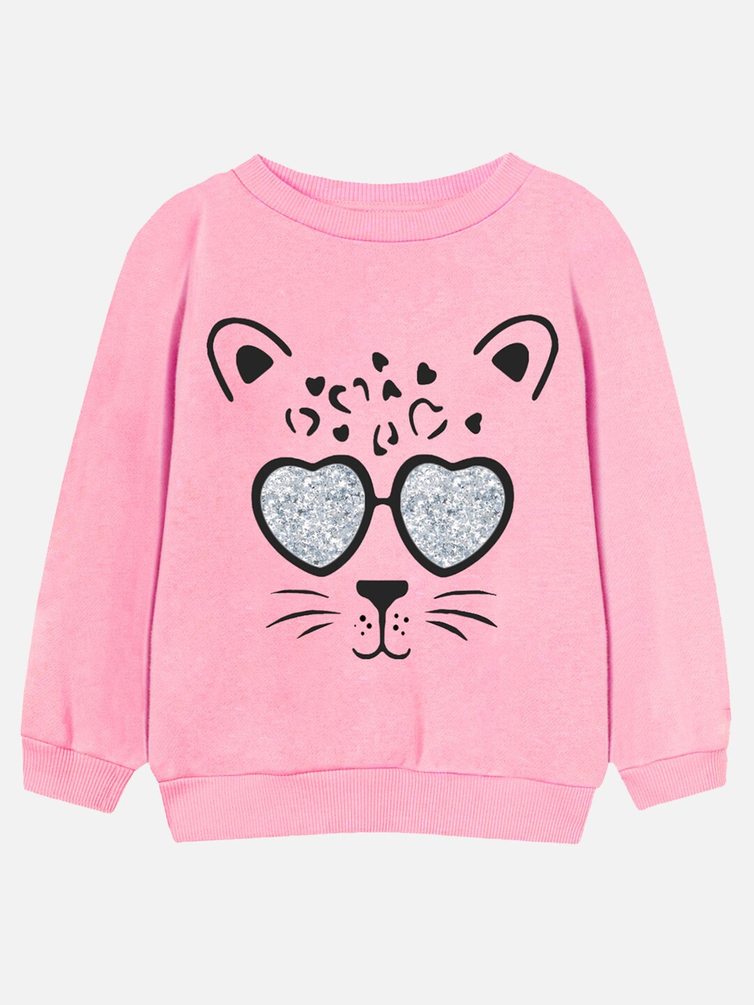 

Trampoline Girls Graphic Printed Cotton Pullover, Pink