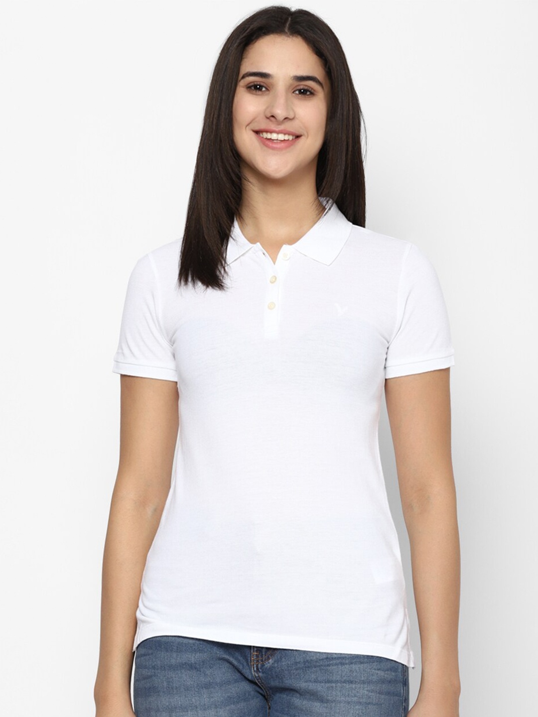 

AMERICAN EAGLE OUTFITTERS Polo Collar Pure Cotton T-shirt, White