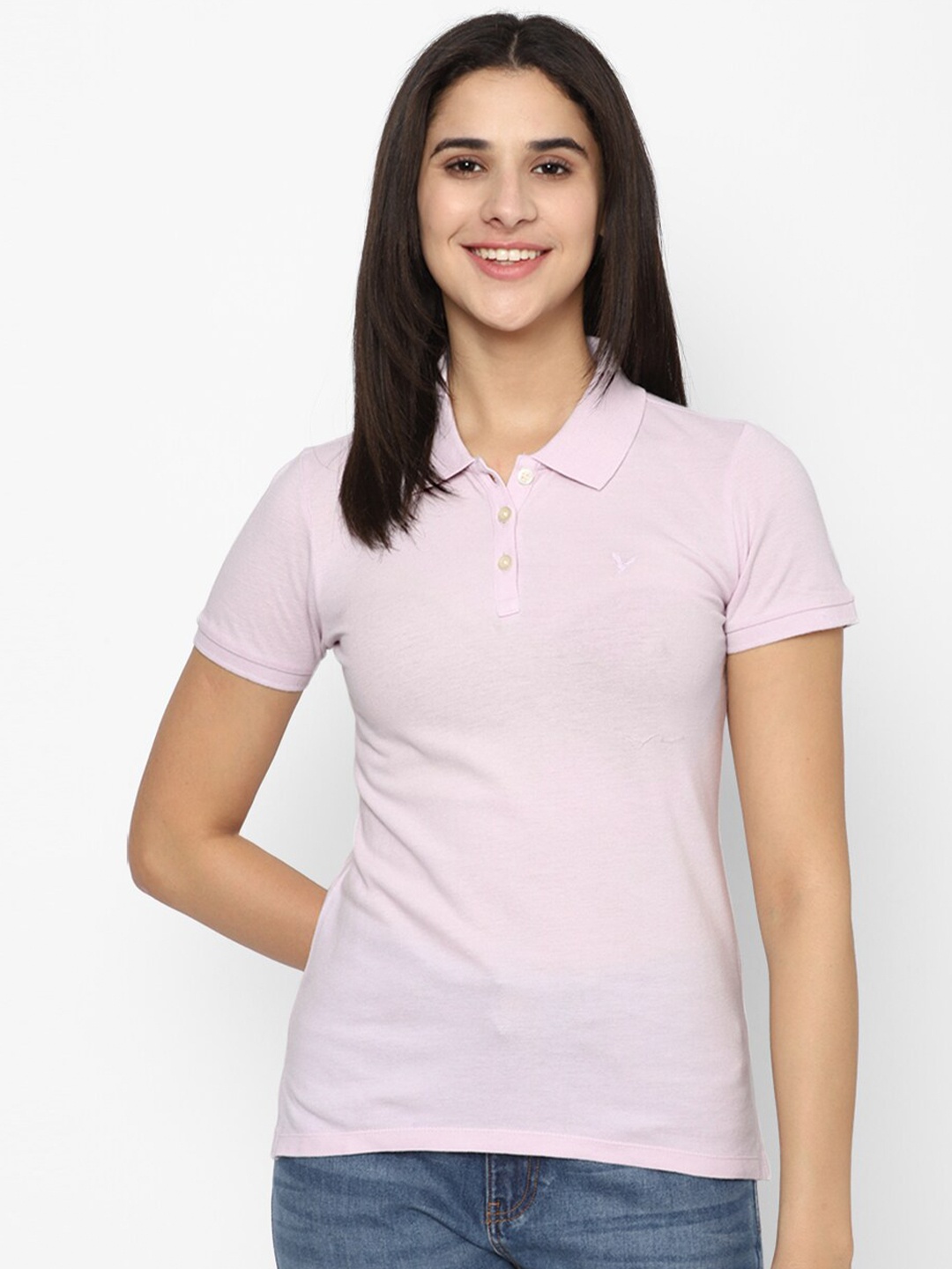 

AMERICAN EAGLE OUTFITTERS Polo Collar Pure Cotton T-shirt, Lavender