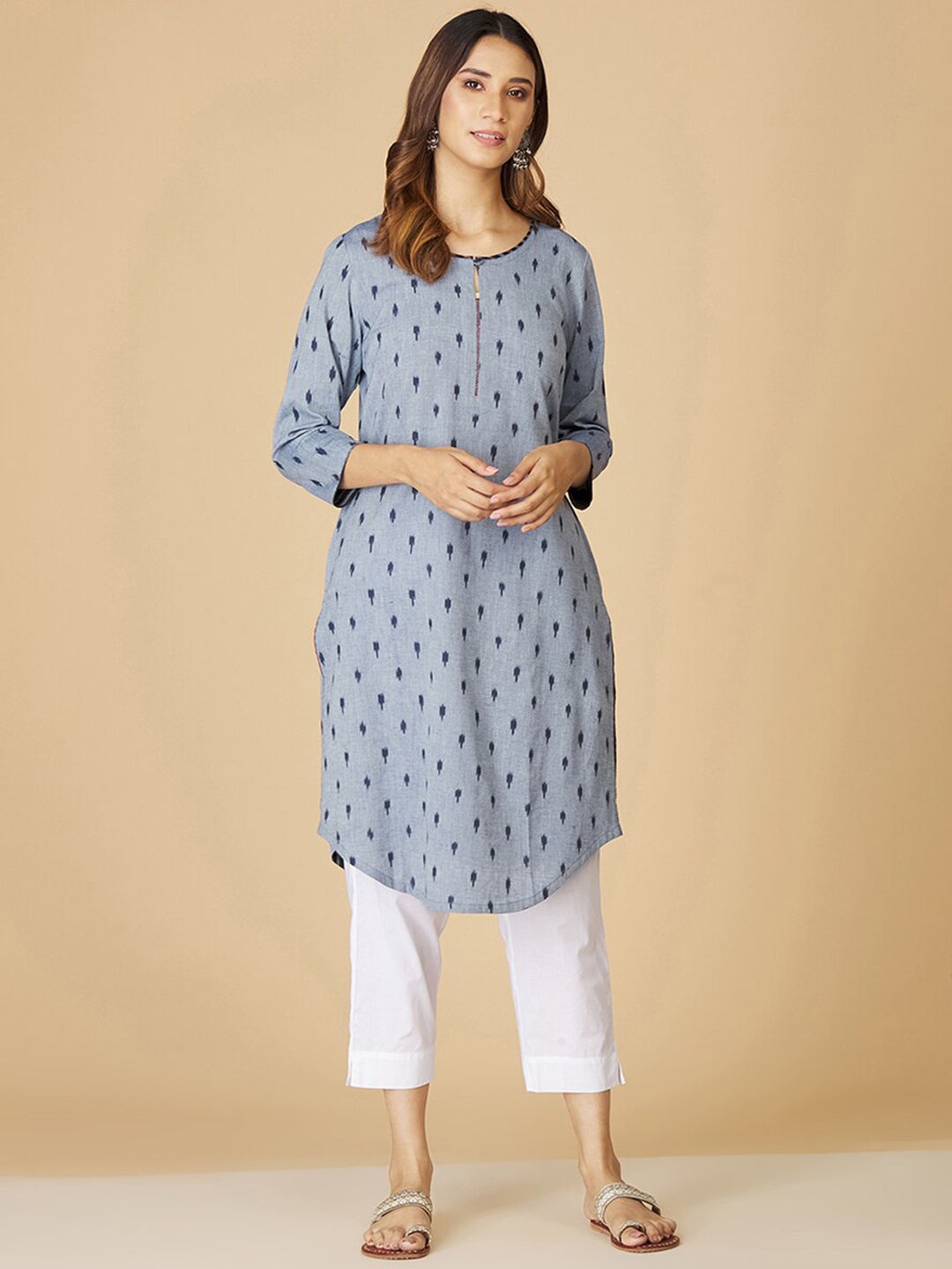 

Fabindia Abstract Printed Cotton Kurta, Grey