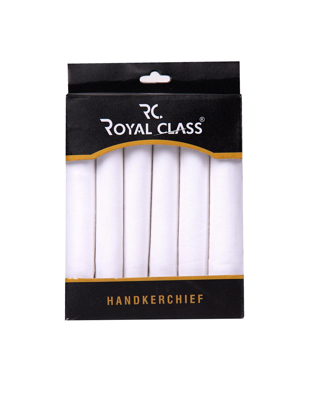 

RC. ROYAL CLASS Men Pack Of 6 Pure Cotton Handkerchief, White
