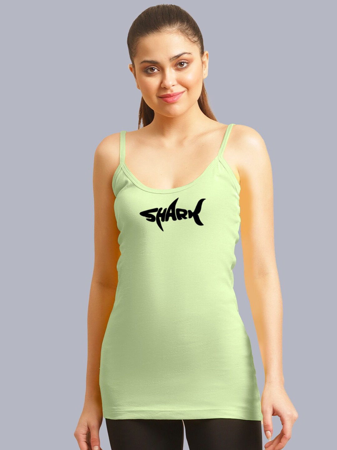 

FBAR Printed Skin Friendly Cotton Camisoles, Sea green