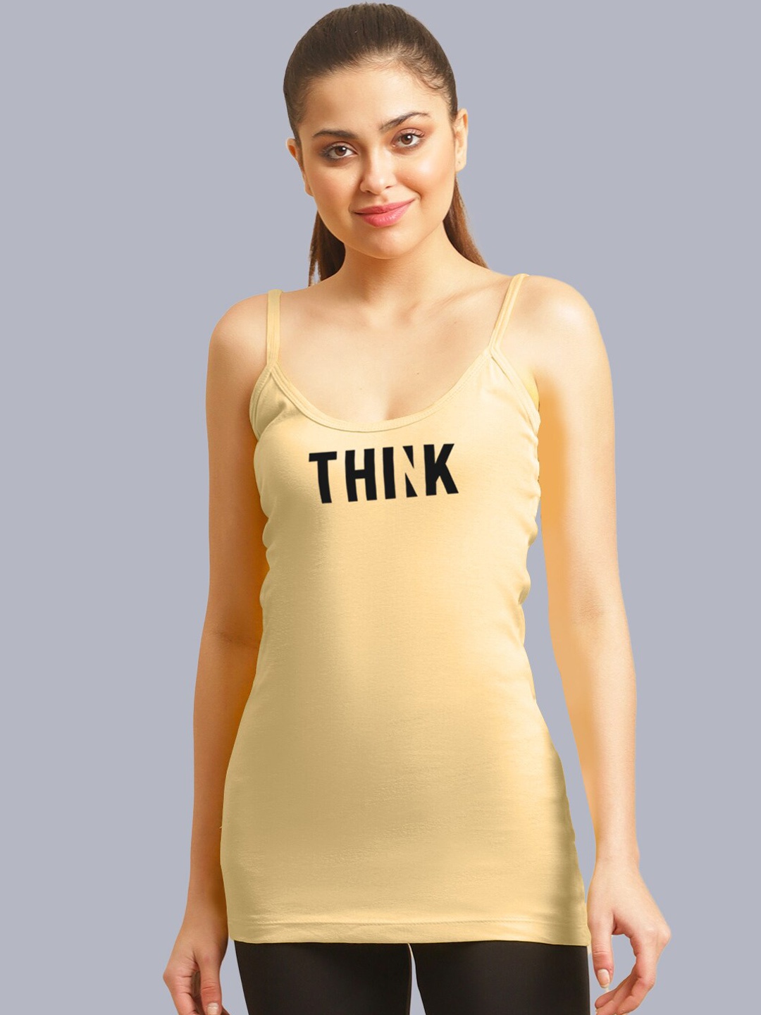 

FBAR Printed Skin Friendly Cotton Camisoles, Beige
