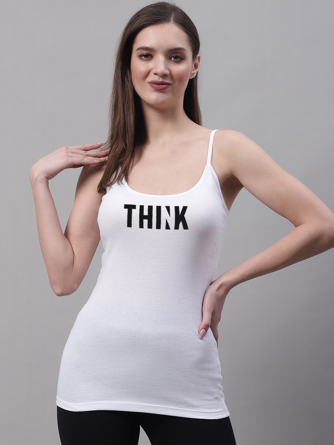 

FBAR Printed Skin Friendly Cotton Camisoles, White