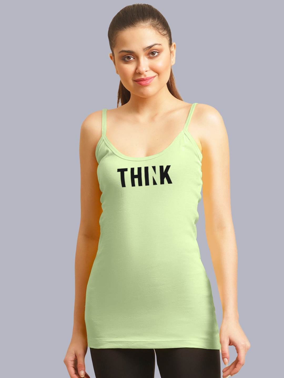 

FBAR Printed Skin Friendly Cotton Camisoles, Sea green