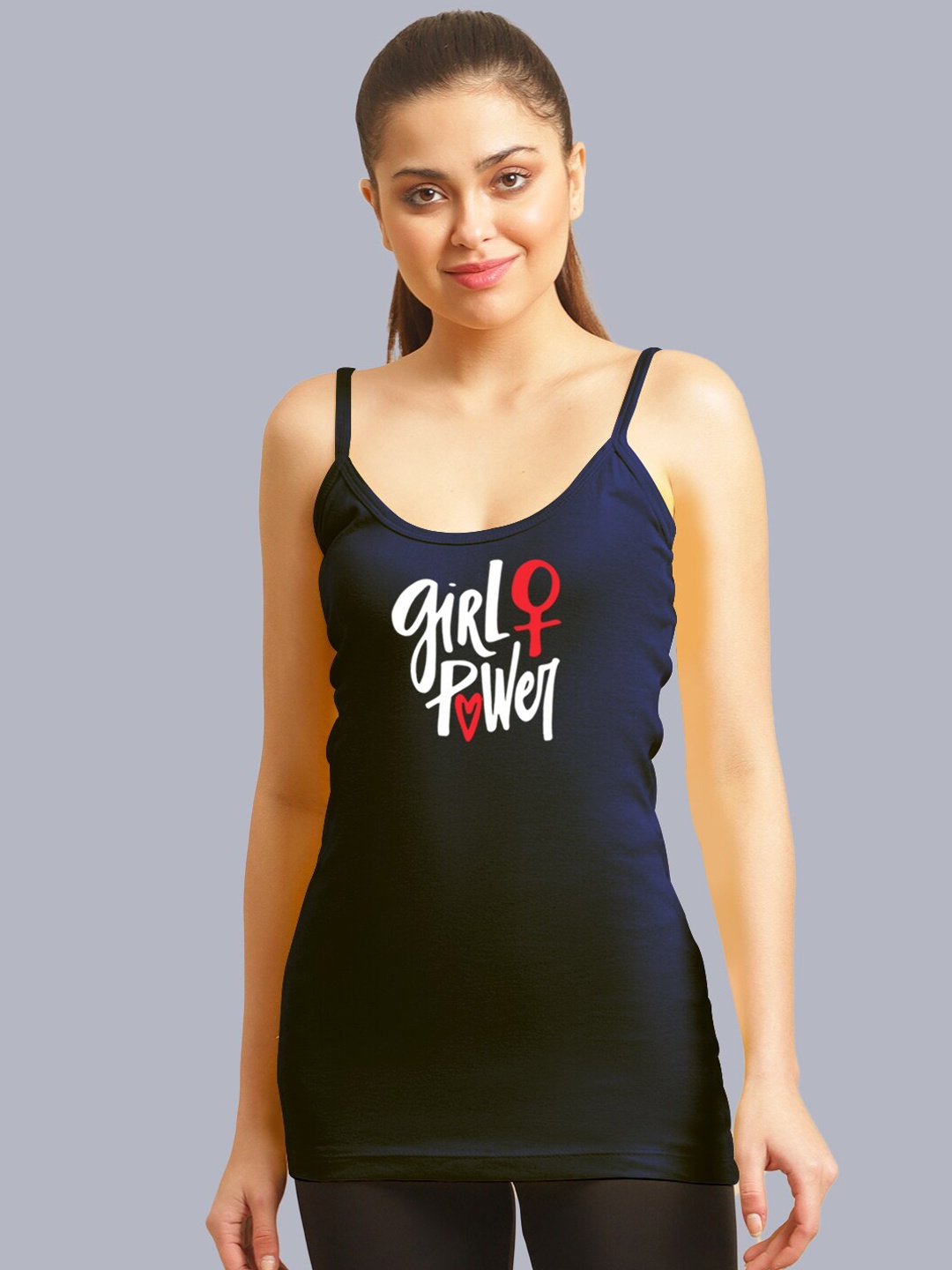 

FBAR Printed Non-Padded Skin Friendly Camisoles, Navy blue