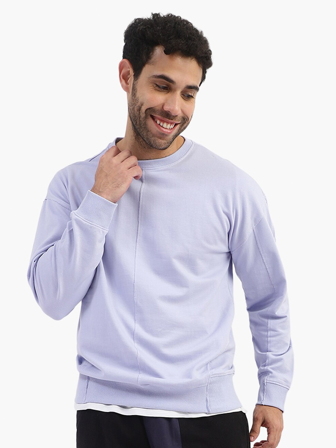 

Virgio Pullover Cotton Sweatshirt, Lavender