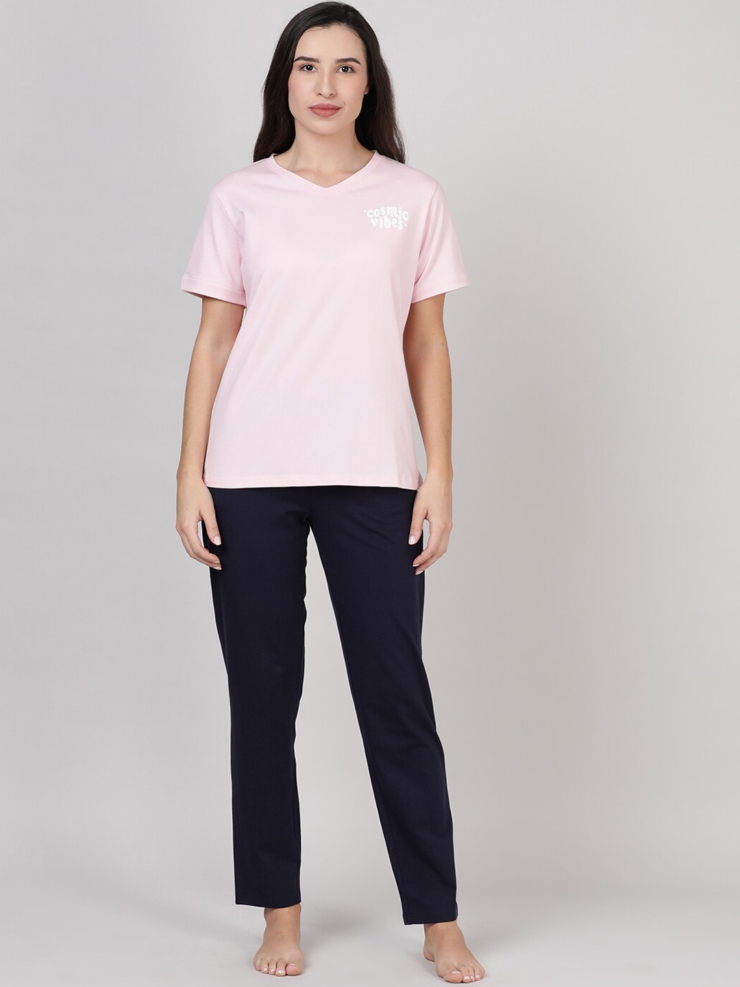 

mackly V-Neck T-shirt With Pyjama, Pink