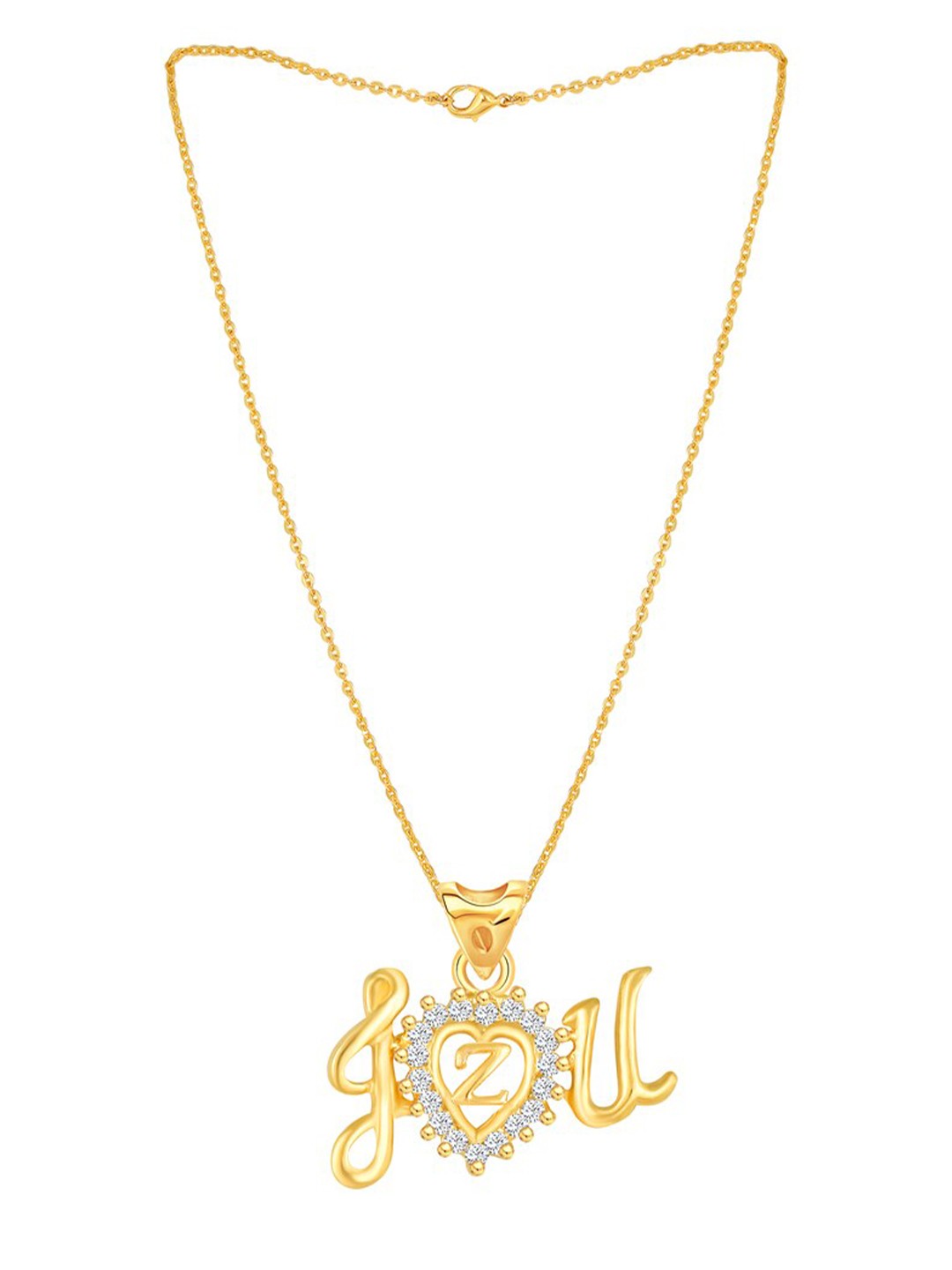 

MEENAZ Gold-Plated Letter Z Pendant With Chain