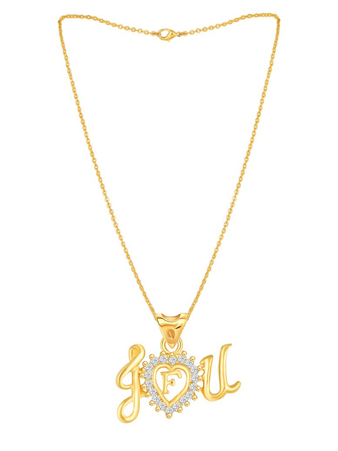 

MEENAZ Gold-Plated AD-Studded Pendant With Chain